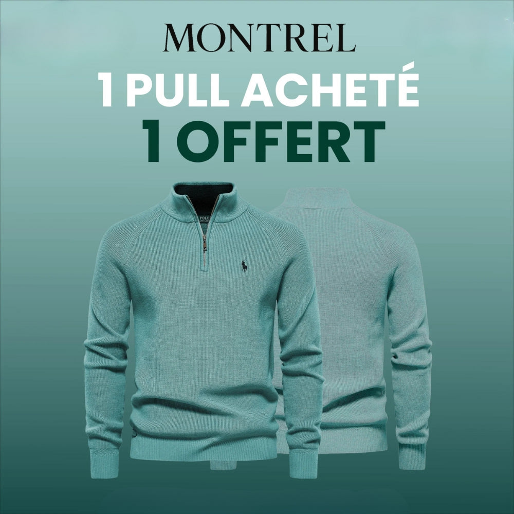 Pull Col Zippé  R&L 1+1 (DÉSTOCKAGE)